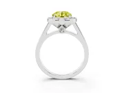 Round Rimmed Halo Engagement Ring Setting for a Fancy Yellow Lab-Grown Diamond | White Gold