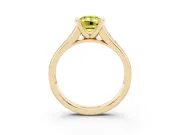 Emerald Cut Half Bezel Engagement Ring Setting for a Fancy Yellow Lab-Grown Diamond | Yellow Gold
