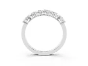 Oval Lab-Grown Diamond Half Eternity Band | Shared Prongs | White Gold