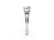 Round Three Stone Engagement Ring Setting | Round Side Stones and Open Baskets | White Gold
