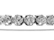 Round Lab-Grown Diamond Tennis Bracelet | Compass Basket Prongs | White Gold