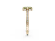 Emerald Cut Vintage Cathedral Engagement Ring Setting for a Fancy Yellow Lab-Grown Diamond | Carved Band | Yellow Gold