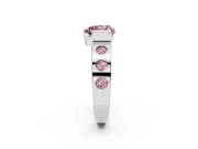 Heart-Shaped Tension Style Engagement Ring Setting for a Fancy Pink Lab-Grown Diamond | White Gold