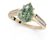 Pear-Shaped Engagement Ring Setting for a Fancy Green Lab-Grown Diamond | Yellow Gold - Design NV-24597