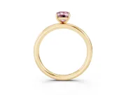 Emerald Cut Low Set Solitaire Engagement Ring Setting for a Fancy Pink Lab-Grown Diamond | Plain Band | Yellow Gold