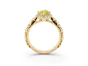 Marquise Leaf Halo Engagement Ring Setting for a Fancy Yellow Lab-Grown Diamond | Yellow Gold