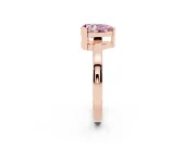 Fancy Pink Pear Cut Diamond Solitaire Ring Set in Rose gold with Prong Head and Smooth Polished Band