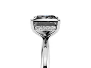 Fancy Black Princess Cut Diamond Solitaire Ring Set in Silver with Thin Band and Prong Setting