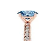Oval Vintage Pavé Engagement Ring Setting for a Fancy Blue Lab-Grown Diamond | Rose Gold