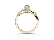 Marquise Tapered Baguette Engagement Ring Setting for a Fancy Blue Lab-Grown Diamond | Yellow Gold