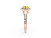 Round Halo Engagement Ring Setting for a Fancy Yellow Lab-Grown Diamond | Pave Split Shank | Rose Gold