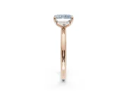 Radiant Cut Hidden Halo Ring Setting for a Fancy Blue Lab-Grown Diamond | Rose Gold