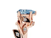 Pear-Shaped Twisted Bypass Engagement Ring Setting for a Fancy Blue Lab-Grown Diamond | Rose Gold