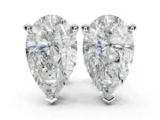 Emerald Cut Lab-Grown Diamond Solitaire Basket Stud Earrings | Open Gallery | Platinum