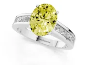 Oval Channel Engagement Ring Setting for a Fancy Yellow Lab-Grown Diamond | Sterling Silver