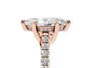 Marquise Hidden Halo Pave Engagement Ring Setting | Claw Prongs | Rose Gold