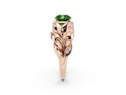 Cushion Cut Leaf Bypass Engagement Ring Setting for a Fancy Green Lab-Grown Diamond | Rose Gold