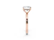 Radiant Cut Hidden Halo Solitaire Engagement Ring Setting | Thin Wire Band | Rose Gold