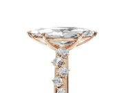 Marquise Solitaire Engagement Ring Setting | Graduated Scattered Accents | Rose Gold