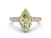Marquise Pavé Solitaire Engagement Ring Setting for a Fancy Yellow Lab-Grown Diamond | Crossover Gallery | Rose Gold