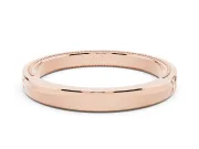 Engraved Milgrain Band Set in Rose gold with Vintage-Inspired Pattern
