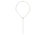 Mixed Shape Lab-Grown Diamond Station Lariat Necklace | Emerald Cut Focal Stone | Yellow Gold