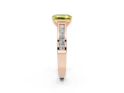 Emerald Cut Channel Engagement Ring Setting for a Fancy Yellow Lab-Grown Diamond | Rose Gold