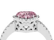 Heart-Shaped Pave Halo Engagement Ring Setting for a Fancy Pink Lab-Grown Diamond | White Gold