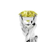 Round Twisted Vine Engagement Ring Setting for a Fancy Yellow Lab-Grown Diamond | White Gold