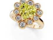 Heart-Shaped Halo Engagement Ring Setting for a Fancy Yellow Lab-Grown Diamond | Yellow Gold - Design NV-24775
