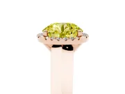 Round Knife-Edge Halo Engagement Ring Setting for a Fancy Yellow Lab-Grown Diamond | Rose Gold