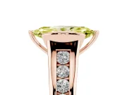 Marquise Half Bezel Engagement Ring Setting for a Fancy Yellow Lab-Grown Diamond | Rose Gold