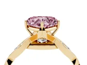 Heart-Shaped Twisted Infinity Engagement Ring Setting for a Fancy Pink Lab-Grown Diamond | Yellow Gold