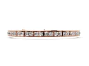 Round Lab-Grown Diamond Vintage Milgrain Tennis Bracelet | Paired Stones | Rose Gold