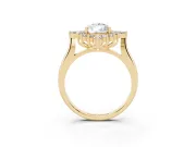 Pear-Shaped Cluster Halo Engagement Ring Setting | Yellow Gold