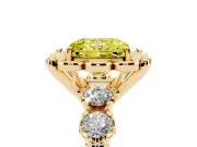 Radiant Cut Floral Engagement Ring Setting for a Fancy Yellow Lab-Grown Diamond | Petal Frame | Yellow Gold