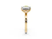 Fancy Yellow Round Cut and Emerald Cut Toi Moi Ring Set in Yellow gold with Prong Setting