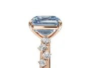 Asscher Cut Graduated Solitaire Engagement Ring Setting for a Fancy Blue Lab-Grown Diamond | Rose Gold