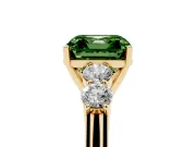 Asscher Cut 5 Stone Engagement Ring Setting for a Fancy Green Lab-Grown Diamond | Yellow Gold