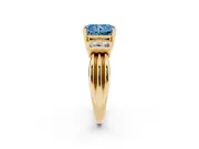 Radiant Cut Bar-Set Engagement Ring Setting for a Fancy Blue Lab-Grown Diamond | Yellow Gold