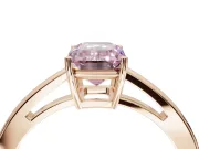 Emerald Cut Cathedral Solitaire Engagement Ring Setting for a Fancy Pink Lab-Grown Diamond | Open Shoulders | Rose Gold