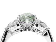 Marquise Three-Stone Ring Setting for a Fancy Green Lab-Grown Diamond | Pear Side Stones | Platinum