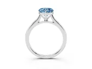 Heart-Shaped Cathedral Engagement Ring Setting for a Fancy Blue Lab-Grown Diamond | Sterling Silver