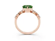 Heart-Shaped Accented Engagement Ring Setting for a Fancy Green Lab-Grown Diamond | Rose Gold