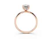 Radiant Cut Diamond Solitaire Engagement Ring Set in Rose gold with Prong Setting and Polished Band