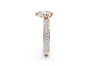 Pear-Shaped Pavé Solitaire Engagement Ring Setting | Domed Pavé Band | Rose Gold