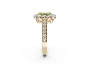 Emerald Cut Vintage Halo Engagement Ring Setting for a Fancy Yellow Lab-Grown Diamond | Yellow Gold