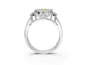 Pear-Shaped Halo Engagement Ring Setting for a Fancy Yellow Lab-Grown Diamond | Graduated Channel Band | Platinum