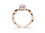 Cushion Cut Twisted Pavé Solitaire Engagement Ring Setting | Open Basket | Rose Gold