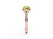 Princess Cut Floral Pavé Engagement Ring Setting for a Fancy Yellow Lab-Grown Diamond | Rose Gold